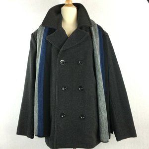 Kenneth Cole Reaction Size L Charcoal Wool w Scarf